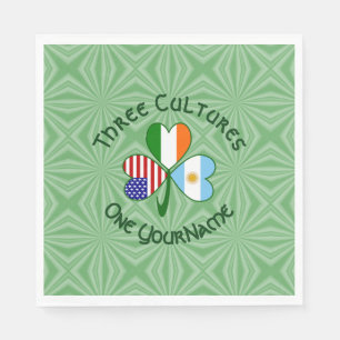 Serviette En Papier Argentine Irlande États-Unis Trèfle Drapeau Person