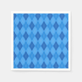 Serviette En Papier Argyle Blue diamonds with thin dotted line