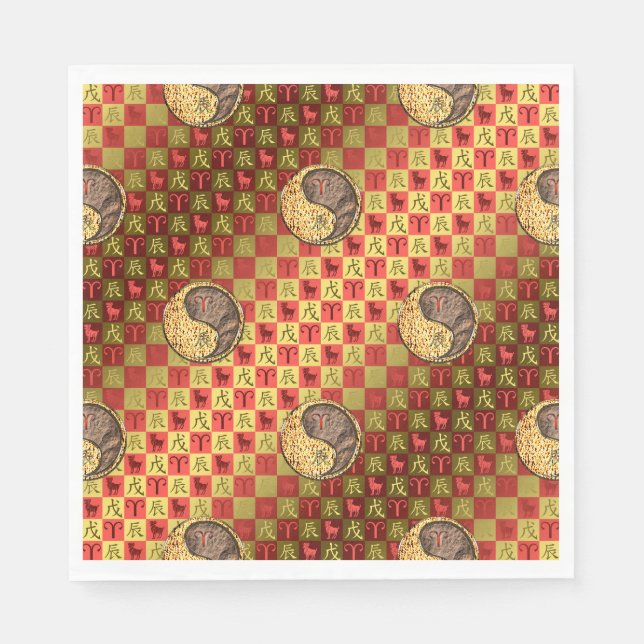 Serviette En Papier Aries & Earth Dragon (Devant)