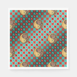 Serviette En Papier Aries et Earth Dog