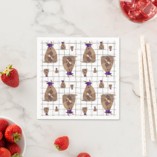 Serviette En Papier Armadillo Graduate du Texas violet