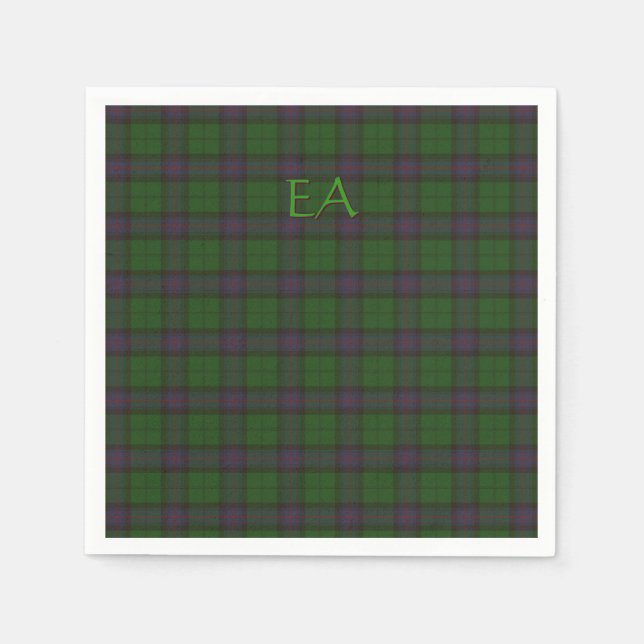Serviette En Papier Armstrong Official Clan Tartan avec vos initiales (Devant)