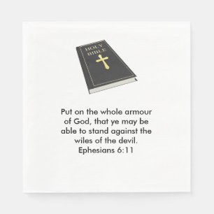 Serviette En Papier Armure des serviettes w/Bible de Dieu