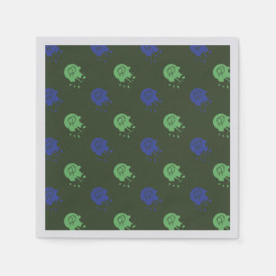Serviette En Papier Army Green & Blue Painball Party