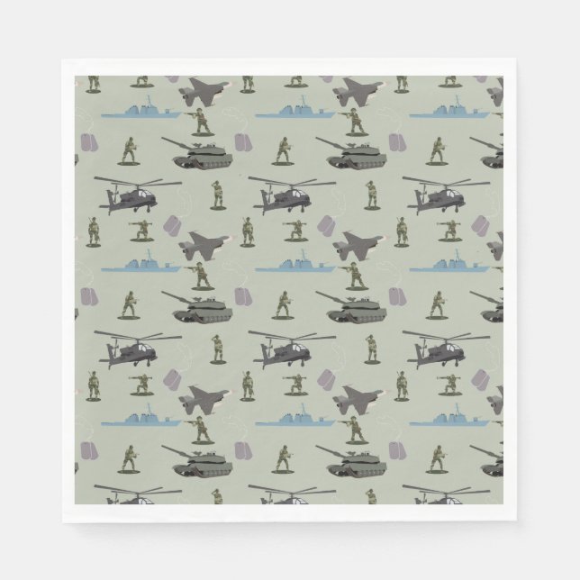 Serviette En Papier Army Military Camouflage Green Camo Birthday (Devant)