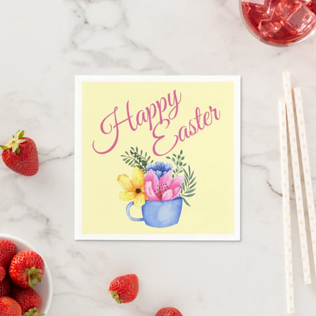 Serviette En Papier Arrangement floral Pastel Spring (En situation)