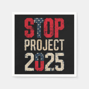 Serviette En Papier Arrêtez le Projet 2025 Trump Biden Vintage