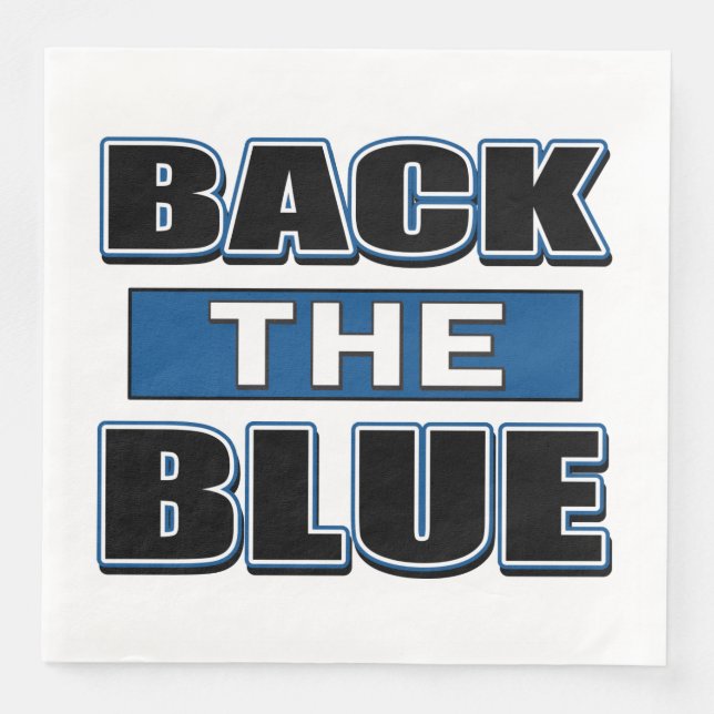 Serviette En Papier Arrière le bleu - Soutenez la police (Devant)