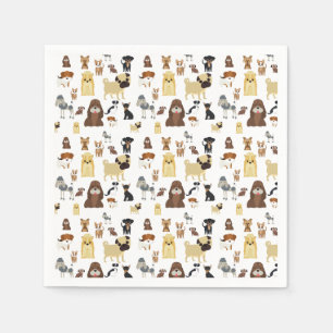 Serviette En Papier arrière - plan blanc chien motif