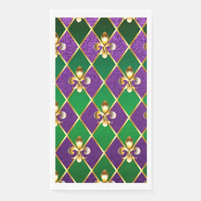 Serviette En Papier Arrière - plan de bijoux Mardi Gras (Devant)