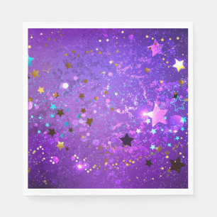 Serviette En Papier Arrière - plan de feuille violet avec étoiles
