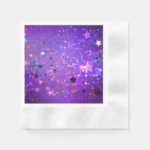 Serviette En Papier Arrière - plan de feuille violet avec étoiles