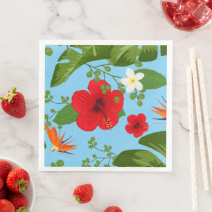 Serviette En Papier Arrière - plan de fleurs tropicales 12