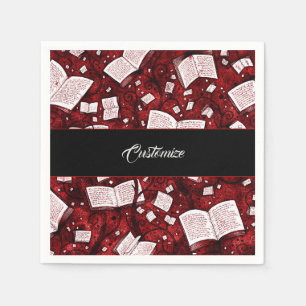 Serviette En Papier Arrière - plan de livres rouges