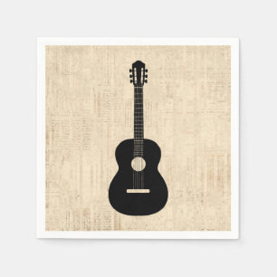 Serviette En Papier Arrière - plan de script d'art guitare acoustique