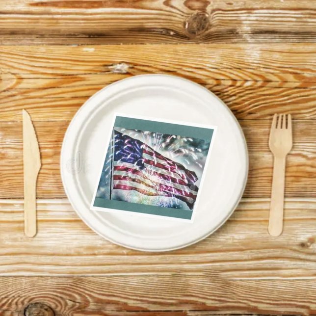 Serviette En Papier Arrière-plan Fireworks (These Fireworks Backdrop paper napkins, are just the thing, for a patriotic-themed outdoor meal!)