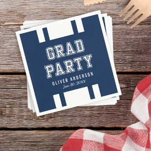 Serviette En Papier Arrière - plan modifiable Couleur Varsity Graduati
