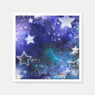 Serviette En Papier Arrière - plan spatial avec étoiles