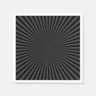 Serviette En Papier Arrière - plan Sunburst gris foncé et noir rétro