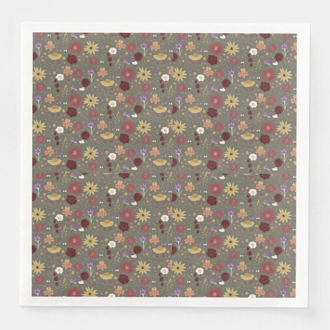 Serviette En Papier Arrière - plan vert de l'automne (Devant)