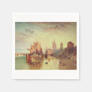 Serviette En Papier Arrivée d'un bateau à vapeur par Joseph Turner