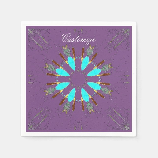 Serviette En Papier Arrowhead plumes pow-wow motif Thunder_Cove (Devant)