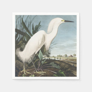 Serviette En Papier Art ancien de l'Aigrette neigeuse d'Audubon