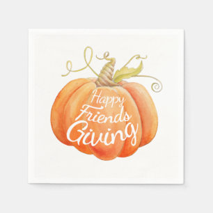 Serviette En Papier Art aquarelle de citrouille Friendsgiving