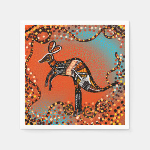 SERVIETTE EN PAPIER ART AUSTRALIEN