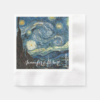 Serviette En Papier Art célèbre - Starry Night par Vincent van Gogh.