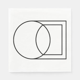 Serviette En Papier Art de cercle carré abstrait moderne