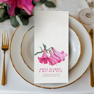 Serviette En Papier Art de fleur de lys rose élégant botanique mariage