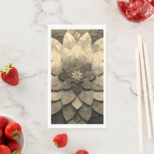 Serviette En Papier Art de mandala doré antique texturé fleur