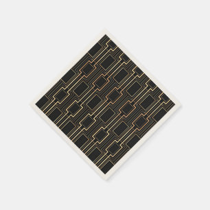 Serviette En Papier Art déco Black Gold