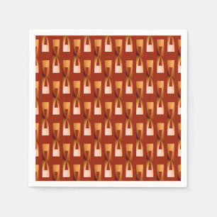 Serviette En Papier Art Déco Géométrique métallique - Cuivre et rouill