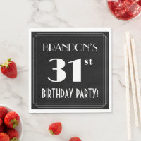 Art Déco Look 31ème fête d'anniversaire avec nom p