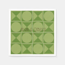 Art Déco Vert Rétro Mariage géométrique Monogramme