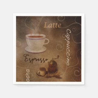 Serviette En Papier Art des mots pour amateur de café