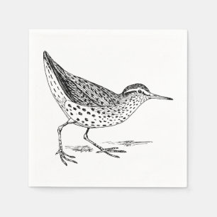 Serviette En Papier Art d'oiseau de bécasseau