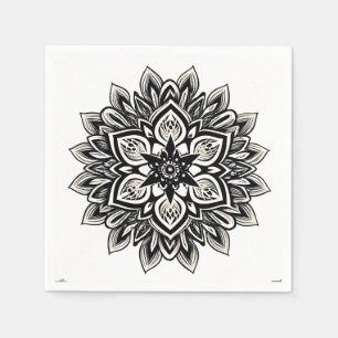 Serviette En Papier art du motif floral mandala