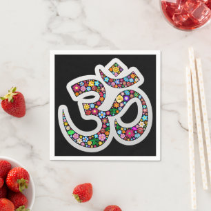 Serviette En Papier Art du symbole floral Namaste