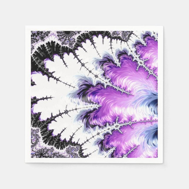 Serviette En Papier Art Fractal moderne coloré (Devant)