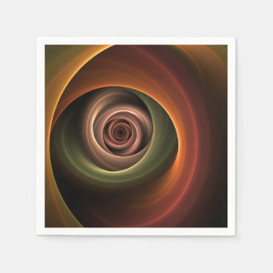 Serviette En Papier Art fractal moderne couleurs chaudes abstrait en s