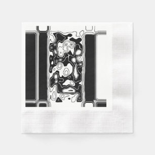 Serviette En Papier Art Géométrique Noir Et Blanc 1