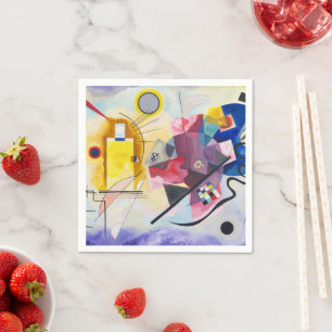 Serviette En Papier Art moderne Abstrait Kandinsky Jaune Rouge Bleu