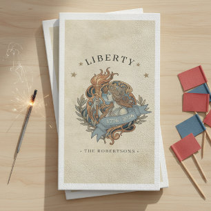Serviette En Papier Art Nouveau Lady Liberty USA 250 Motif ID1303