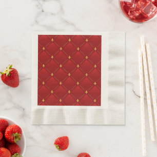Serviette En Papier Art nouveau rouge et or