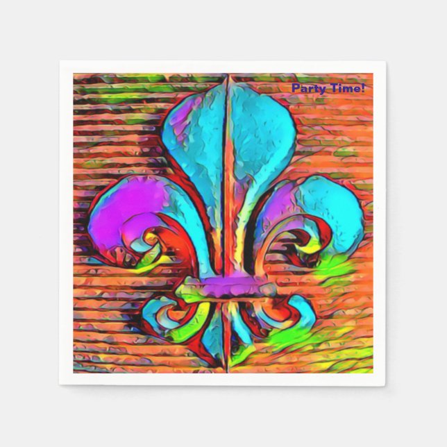 Serviette En Papier Art numérique Fleur De Lis Design Party (Devant)
