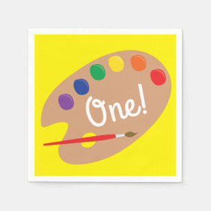 Serviette En Papier Art Paint Palette Cute Kid's Birthday Party