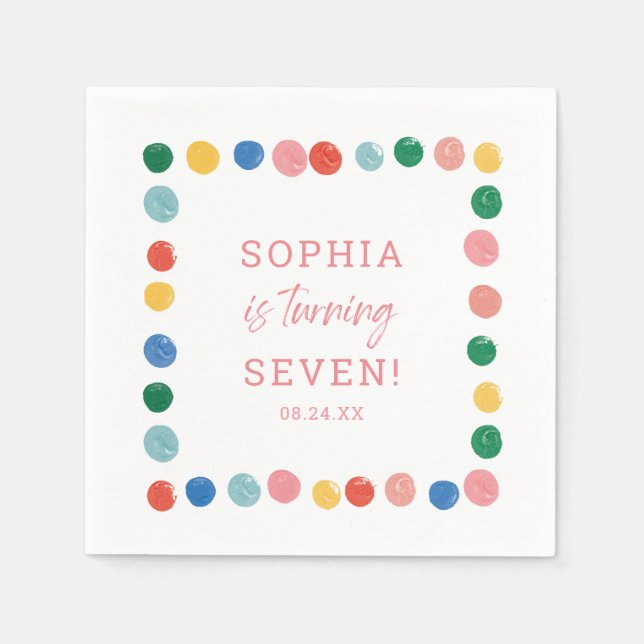 Serviette En Papier Art Painting Party Peinture fille Anniversaire (Devant)